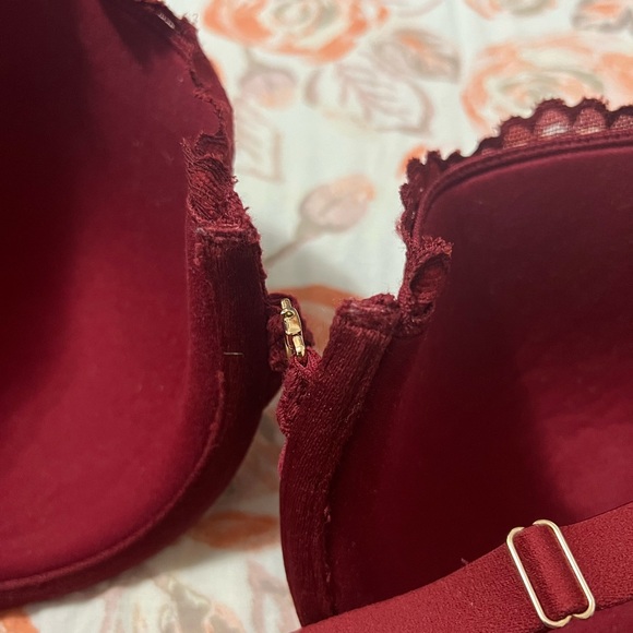 Women's Auden Front Hook Lace T-Back Red Bra Full Coverage Size 36DD - Picture 11 of 11